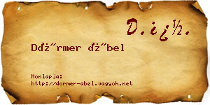 Dörmer Ábel névjegykártya